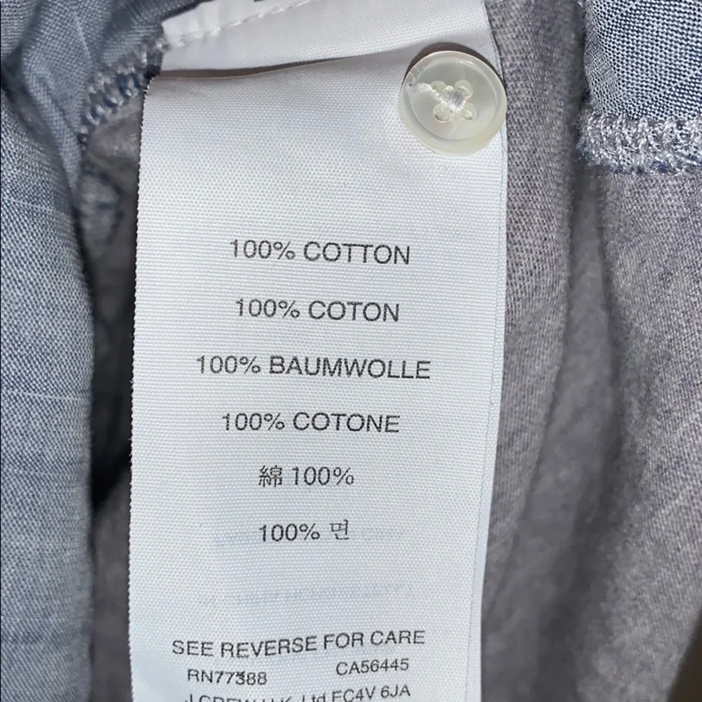 J Crew Striped Chambray Top Peplum Sleeveless Blue White Cotton XXS